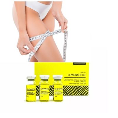 Solution de dissolution de graisse à haute concentration pour le visage et le corps 10 ml x 5 bouteilles de citron emballage aseptique jetable