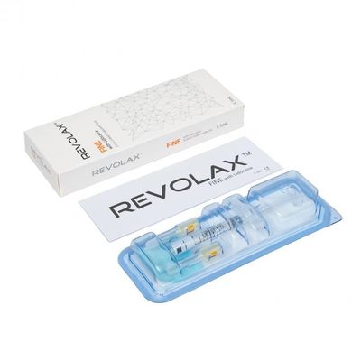 1.1 ml de remplisseur cutané Revolax avec 24 mg/ ml de concentration HA pendant 9 à 12 mois Injection d' acide hyaluronique anti-rides