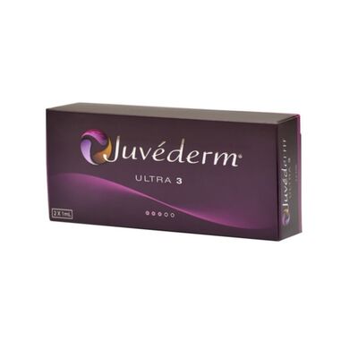 Produit de comblement dermique Juvederm avec acide hyaluronique réticulé pour des résultats durables en 2 seringues de 1 ml