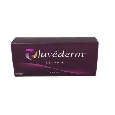 Produit de comblement dermique Juvederm pour le visage à l'acide hyaluronique, conçu pour améliorer l'élasticité de la peau et réduire les signes du vieillissement du visage