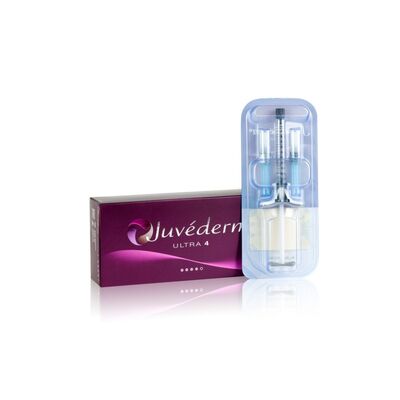 Produit de comblement dermique Juvederm pour le visage à l'acide hyaluronique, conçu pour améliorer l'élasticité de la peau et réduire les signes du vieillissement du visage
