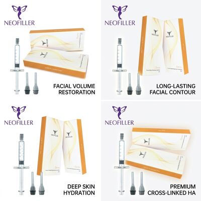 Remplisseur cutané d'acide hyaluronique biocompatible dans un volume de seringue de 1 ml avec une validité de 24 mois pour le rajeunissement du visage