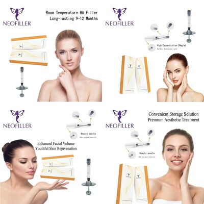 Remplisseur cutané à l'acide hyaluronique avec un volume de seringue de 1 ml pendant une durée de 8 à 15 mois utilisant de l'acide hyaluronique biocompatible