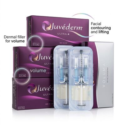 Jusqu'à 12-18 mois Juvederm dermique de remplissage 1 ml 2 seringues expédition DHL UPS FEDEX Solution d'amélioration du visage longue durée