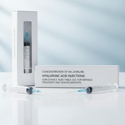 Concentration d'acide hyaluronique 24 mg/ml Injections Service OEM Gel injectable pour le traitement des rides et le rajeunissement de la peau