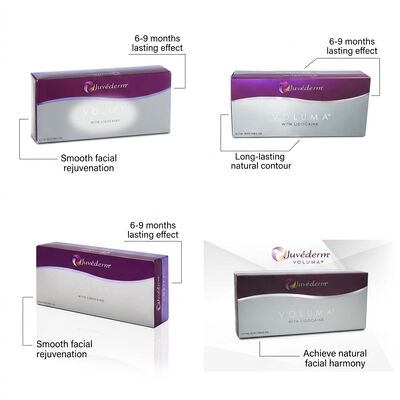 Jusqu'à 12-18 mois Juvederm dermique de remplissage 1 ml 2 seringues expédition DHL UPS FEDEX Solution d'amélioration du visage longue durée