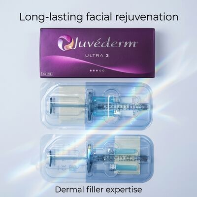 Formulation de gel Juvederm Dermal Filler 2 fois 1 ml de volume profondeur d'injection hypodermique adaptée aux applications médicales cosmétiques