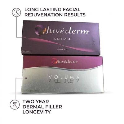 Gel Juvederm dermique de remplissage, seringue de 1 ml, site d'injection faciale, idéal pour les procédures de rajeunissement du visage et de restauration du volume