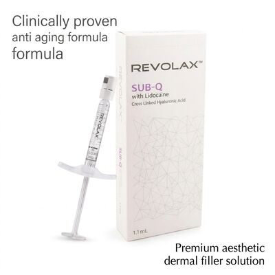 Injection de remplissage cutané de 24 mgml Revolax Profondeur moyenne à profonde Concentration du derme 20 mgml Solution pour augmentation du volume du visage