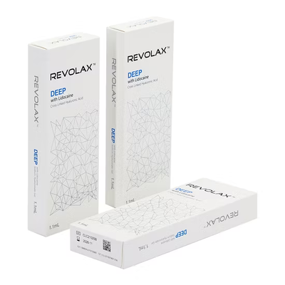 Gel lisse et élastiqueConstance du gel Revolax Filler Dermique Fin sous-Q profond Gel injectable Stocker à 2-25°C Idéal pour le volume du visage