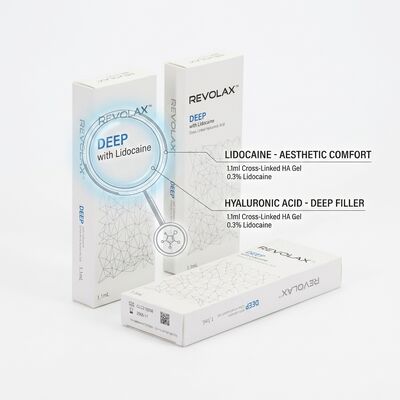 Revolax Deep Filler Lèvres Acide Hyaluronique Monophasique Réticulé 1.1ml pour Augmentation des Lèvres