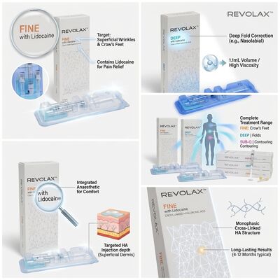 Revolax Sub-Q Chin Filler Acide Hyaluronique Monophasique Réticulé Dermal Filler 1.1ml pour Augmentation du Menton