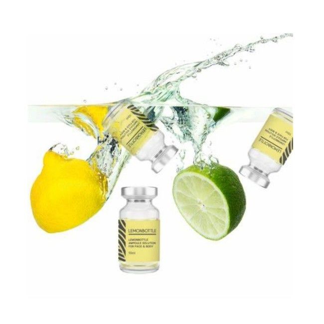 Solution de dissolution de graisse à haute concentration pour le visage et le corps 10 ml x 5 bouteilles de citron emballage aseptique jetable