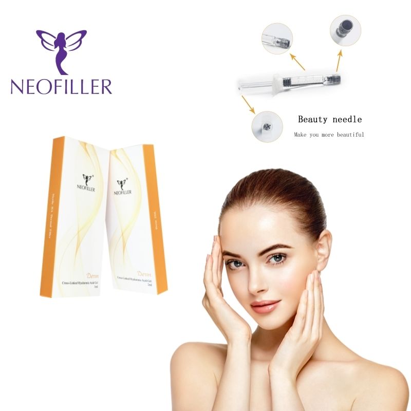 Neofiller Acide hyaluronique Remplisseur cutané Gel injectable Réduction des rides du visage 9 à 12 mois Augmentation de la longévité