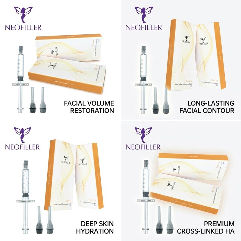 Remplisseur cutané d'acide hyaluronique biocompatible dans un volume de seringue de 1 ml avec une validité de 24 mois pour le rajeunissement du visage