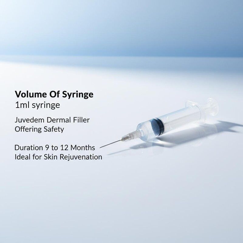 Volume de la seringue 1 ml de seringue Juvederm Remplisseur Dermique Offrant une sécurité Durée de 9 à 12 mois Idéal pour le rajeunissement de la peau