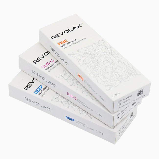 Remplisseur cutané Revolax sub-Q fin et profond avec une consistance de gel lisse et élastique pour une restauration naturelle du volume du visage