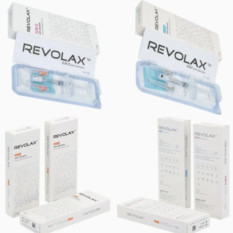 Remplisseur dermique Revolax Deep Sub-Q injection, profondeur derme moyen à profond pour la restauration du volume facial et la réduction des rides